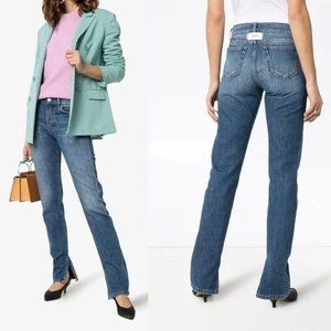 NWOT GANNI Sheldon Slit Hem Straight Leg Jeans Size 25